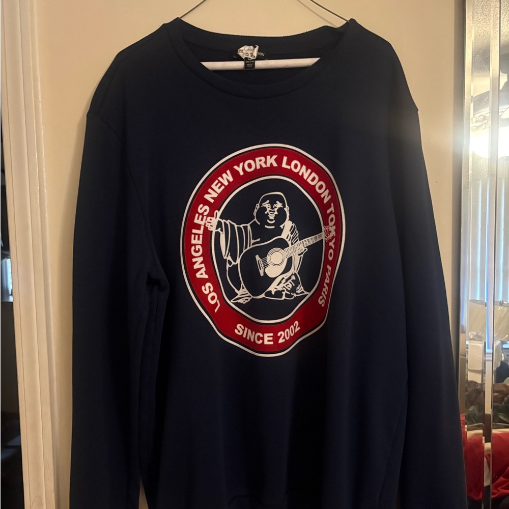True Religion Navy Graphic Crewneck Sweater